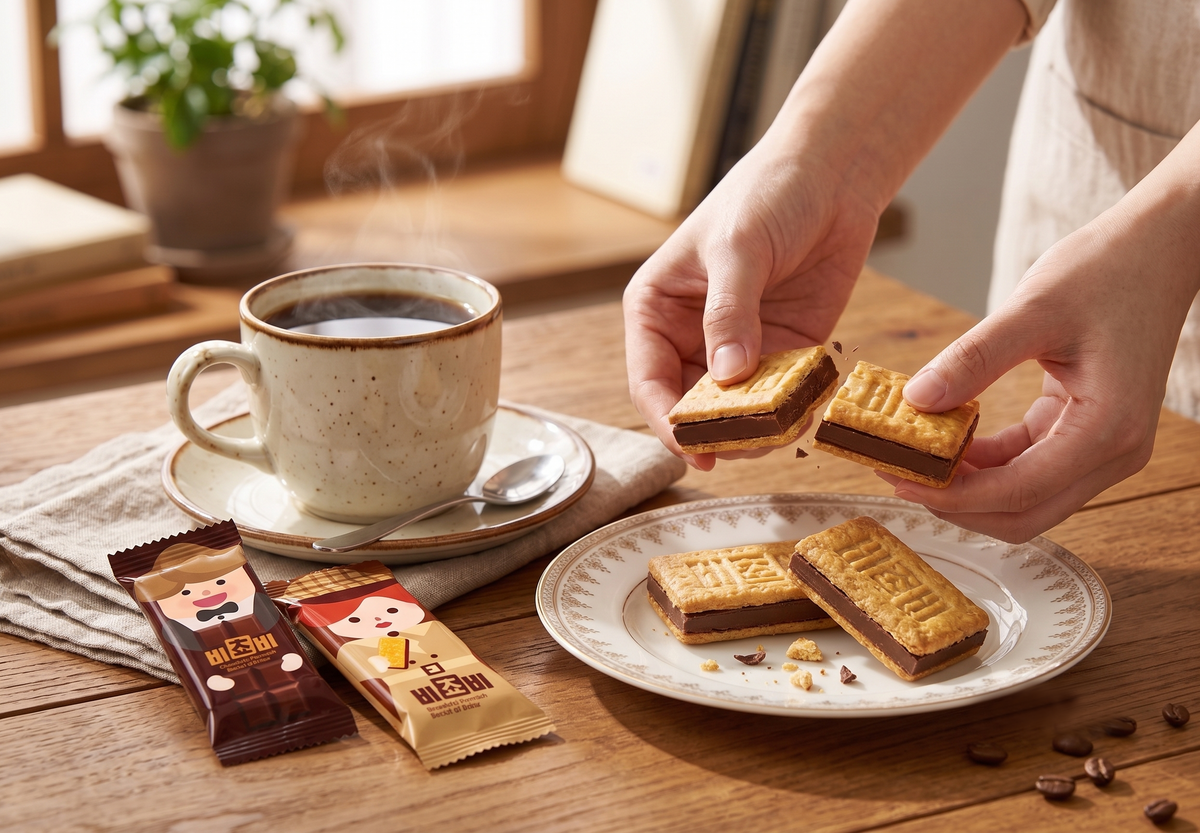 [★Trending HOT★/Original flavor] Korean BICHOBI Biscuit with Whole Milk Chocolate Bar (3 Box / 5 Individually Wrapped Packs per box) - "Free Worldwide Shipping"