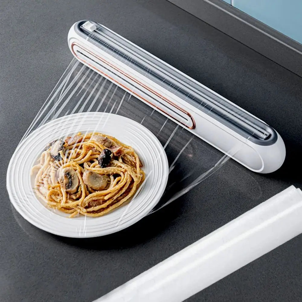 Magnetic Plastic Wrap Dispenser with Cutter