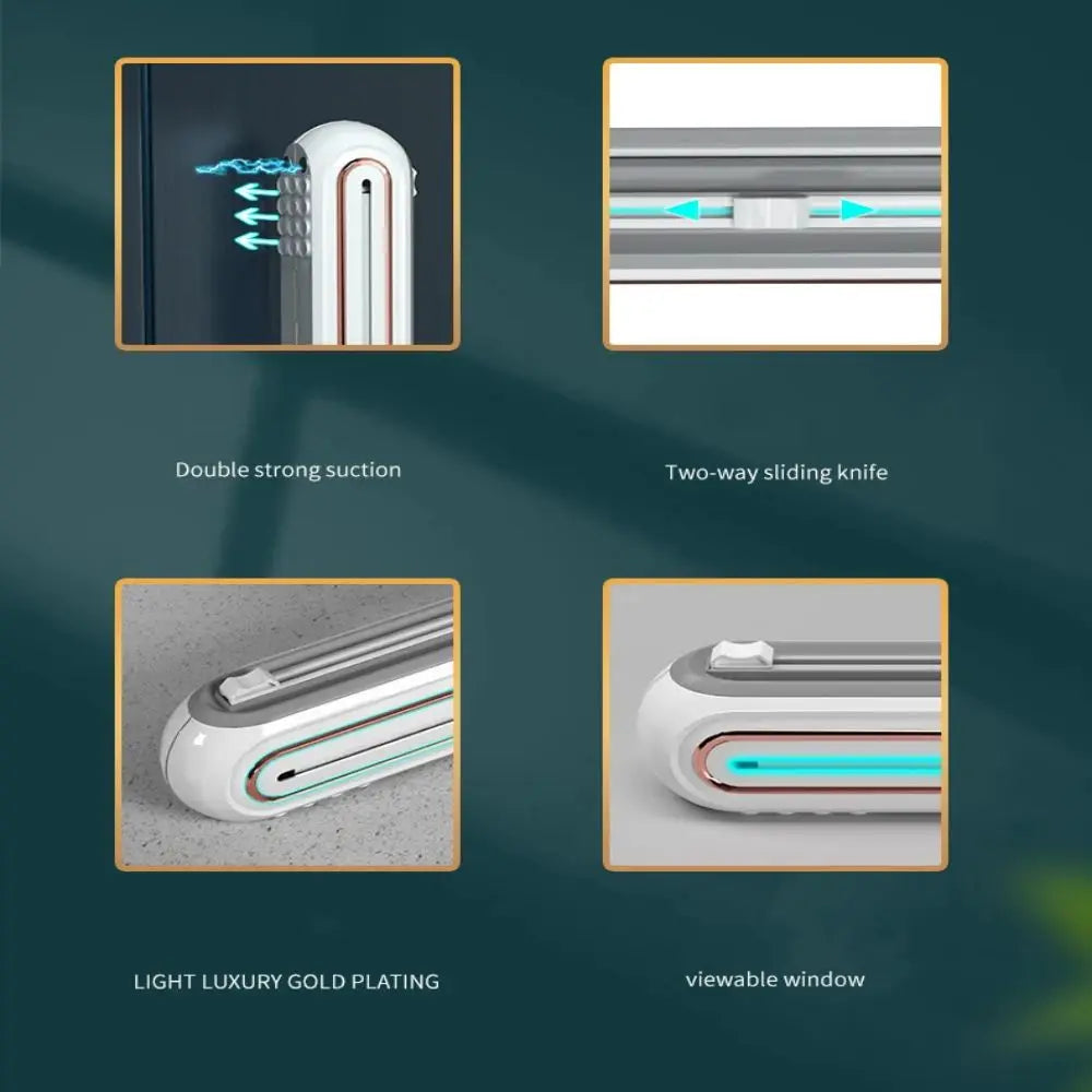 Magnetic Plastic Wrap Dispenser with Cutter