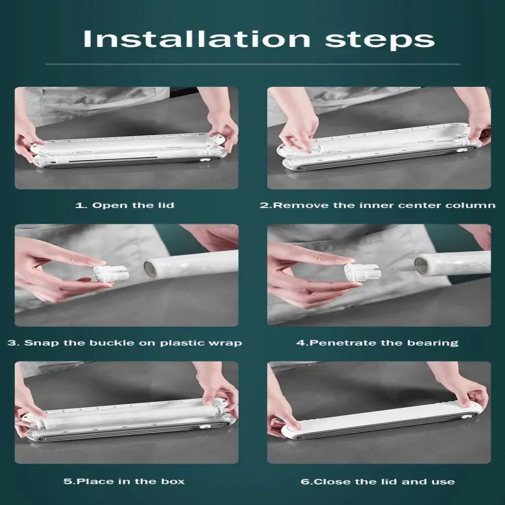 Magnetic Plastic Wrap Dispenser with Cutter