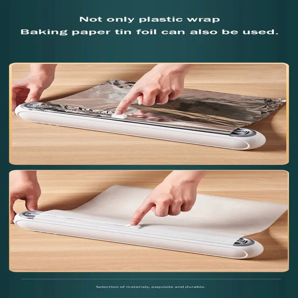 Magnetic Plastic Wrap Dispenser with Cutter